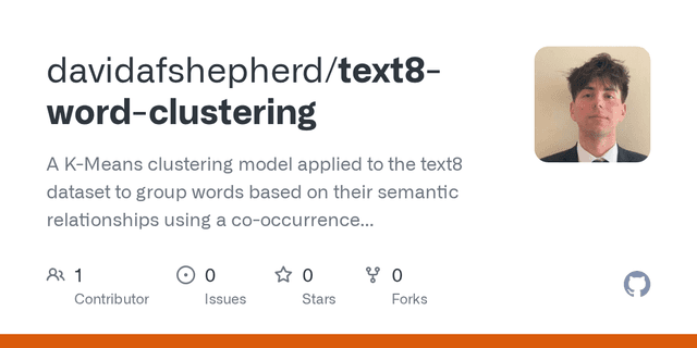 Text8 Word Clustering project